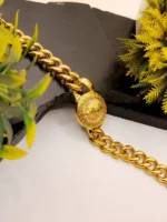 Lion Head 18K Gold Plated Cuban Chain Bracelet with Diamonds - Image 5