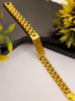 Rolex Square Crown Gold Plated Bracelet with 4 Diamond Corners - Image 4