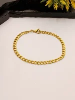 Gold Plated Cuban Link Chain Bracelet for Women – Adjustable Bold Design - Image 3