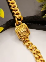 Heavy Cuban Chain with Bold Medusa Pendant - Image 3