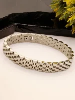 Double Row Silver Stainless Steel Bracelet for Men – 10mm & 12mm - Image 2
