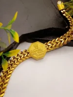 Rolex Engraved Oval Crown Gold Plated Curb Chain Bracelet - Image 3