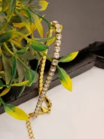 Gold Tennis Bracelet with CZ Stones for Women - Image 3