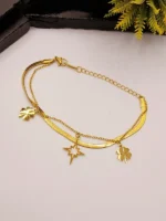 Snake Chain with Star and Lucky Clover Charms