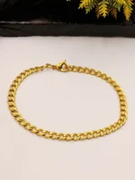 Gold Plated Cuban Link Chain Bracelet for Women – Adjustable Bold Design