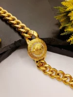 Lion Head 18K Gold Plated Cuban Chain Bracelet with Diamonds - Image 4