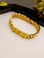 Rolex Square Crown Gold Plated Bracelet with 4 Diamond Corners - Image 3