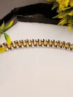 Two Tone Silver Gold CZ Stone Bracelet for Men – 10mm & 12mm - Image 5