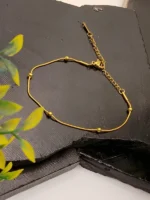 Gold Plated Beaded Chain Bracelet for Women – Adjustable Minimalist Design - Image 3