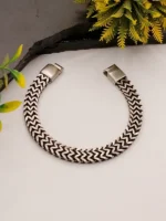 Luxury Silver Byzantine Chevron Link Bracelet for Men - Image 5