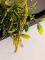 Gold Plated Double Row Chain Bracelet for Women – Adjustable Woven Design - Image 4