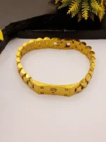 Rolex Square Crown Gold Plated Bracelet with 4 Diamond Corners - Image 2