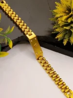 Rolex Square Crown Gold Plated Bracelet with 4 Diamond Corners - Image 5