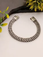 Luxury Silver Byzantine Chevron Link Bracelet for Men - Image 4