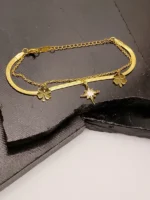 Snake Chain with Star and Lucky Clover Charms - Image 3