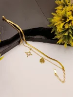 Snake Chain with Star and Lucky Clover Charms - Image 2