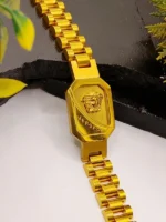 Men's Versace-Inspired Gold Medusa Bracelet - Mariner Link Design - Image 3
