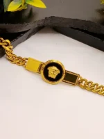 Premium Medusa Greca Cuban Chain Bracelet Gold Plated - Image 6