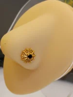 Gold Black Spider Web Nose Stud for Women – Black Stone Spider Web Design Nose Piercing - Image 6