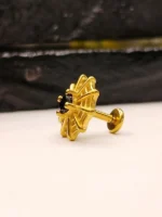 Gold Black Spider Web Nose Stud for Women – Black Stone Spider Web Design Nose Piercing - Image 3