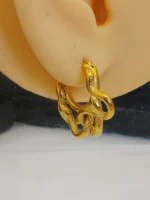 Luxury Gold Plated Double Snake Twisted Hoop Earrings - Image 6