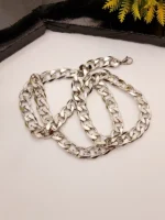 Thick Interlock Silver Chain for Men – Bold Heavy Link Necklace with Mirror Shine - Image 5