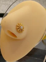 Gold Spider Web Nose Stud for Women – Spider Web Design with Central CZ Stone - Image 5