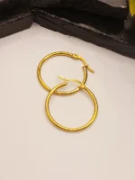 Simple Thin Classic Gold Hoop Earrings for Women - Image 3