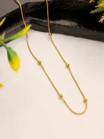 Gold Beaded Snake Chain Necklace – Delicate Unisex Link Design - Image 3