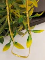 Gold Floral Snake Chain Necklace – Thin Embossed Flower Unisex Design - Image 5