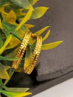 Gold Plated Double Row Beaded Open Cuff Ring for Women - Image 5