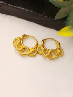 Luxury Gold Plated Double Snake Twisted Hoop Earrings - Image 4