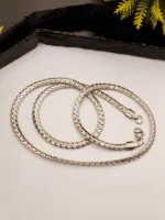 Men's Flat Herringbone Silver Chain – Shiny Woven Link Necklace with Mirror Polish - Image 6