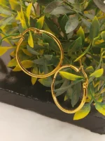 Simple Thin Classic Gold Hoop Earrings for Women - Image 4