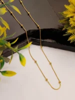 Gold Beaded Snake Chain Necklace – Delicate Unisex Link Design - Image 2