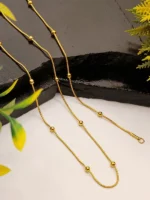 Gold Beaded Snake Chain Necklace – Delicate Unisex Link Design