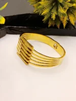 Luxury Gold Plated Multi Bar Openable Bangle - Image 2