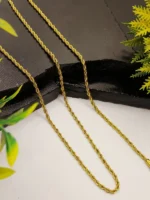 Gold Twisted Rope Chain Necklace for Men – Elegant Spiral Link Design
