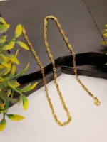 Gold Singapore Chain Necklace – Elegant Spiral Link Design