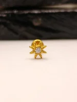 Gold Starburst Nose Stud for Women – Star Shape CZ Nose Piercing