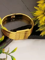 Luxury Gold Plated Multi Bar Openable Bangle - Image 3