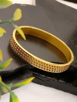 Luxury Gold Plated Bangle with Beaded Design - Image 5