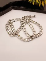 Thick Interlock Silver Chain for Men – Bold Heavy Link Necklace with Mirror Shine - Image 6