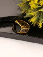 Turkish Men's Gold Plated Black Stone CZ Ring - Image 7