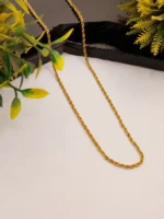 Gold Twisted Rope Chain Necklace for Men – Elegant Spiral Link Design - Image 2