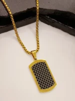 Luxury Gold & Black Carbon Fiber Pendant for Men - Image 5