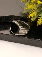 Turkish Men's Silver Plated Black Stone CZ Ring - Image 6