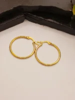 Simple Thin Classic Gold Hoop Earrings for Women - Image 2