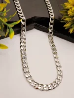 Thick Interlock Silver Chain for Men – Bold Heavy Link Necklace with Mirror Shine - Image 2