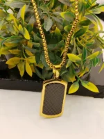 Luxury Gold & Black Carbon Fiber Pendant for Men - Image 6